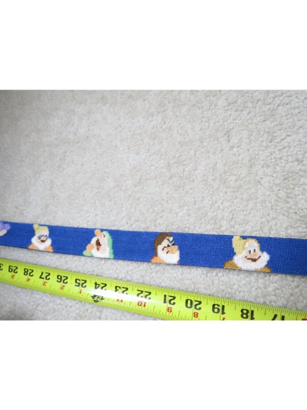 Smathers & Branson Needlepoint Snow White Seven Dwarves Disney Belt Size 34